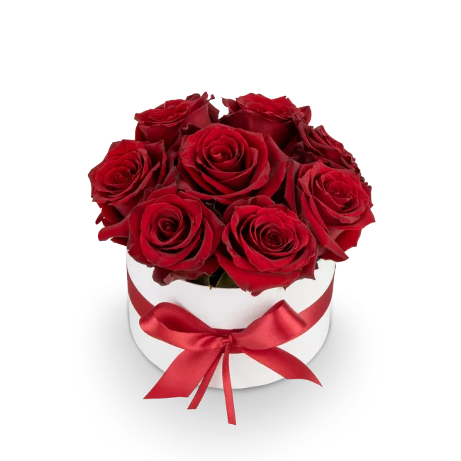 Box of red roses